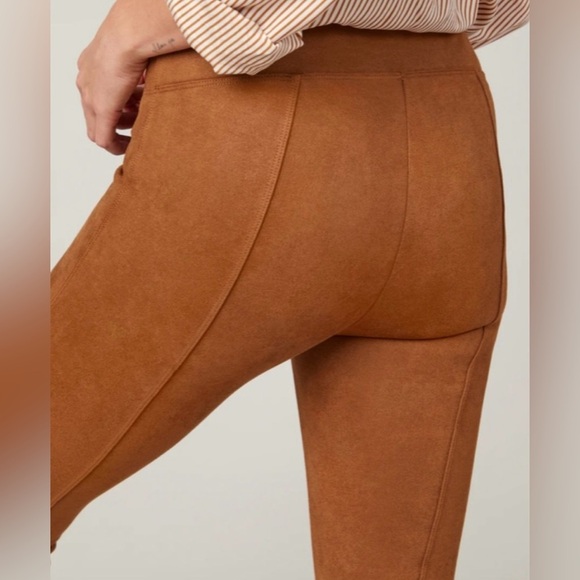 Spanx Faux Suede Rich Caramel Leggings Size XL Shapewear Pants - Picture 3 of 12